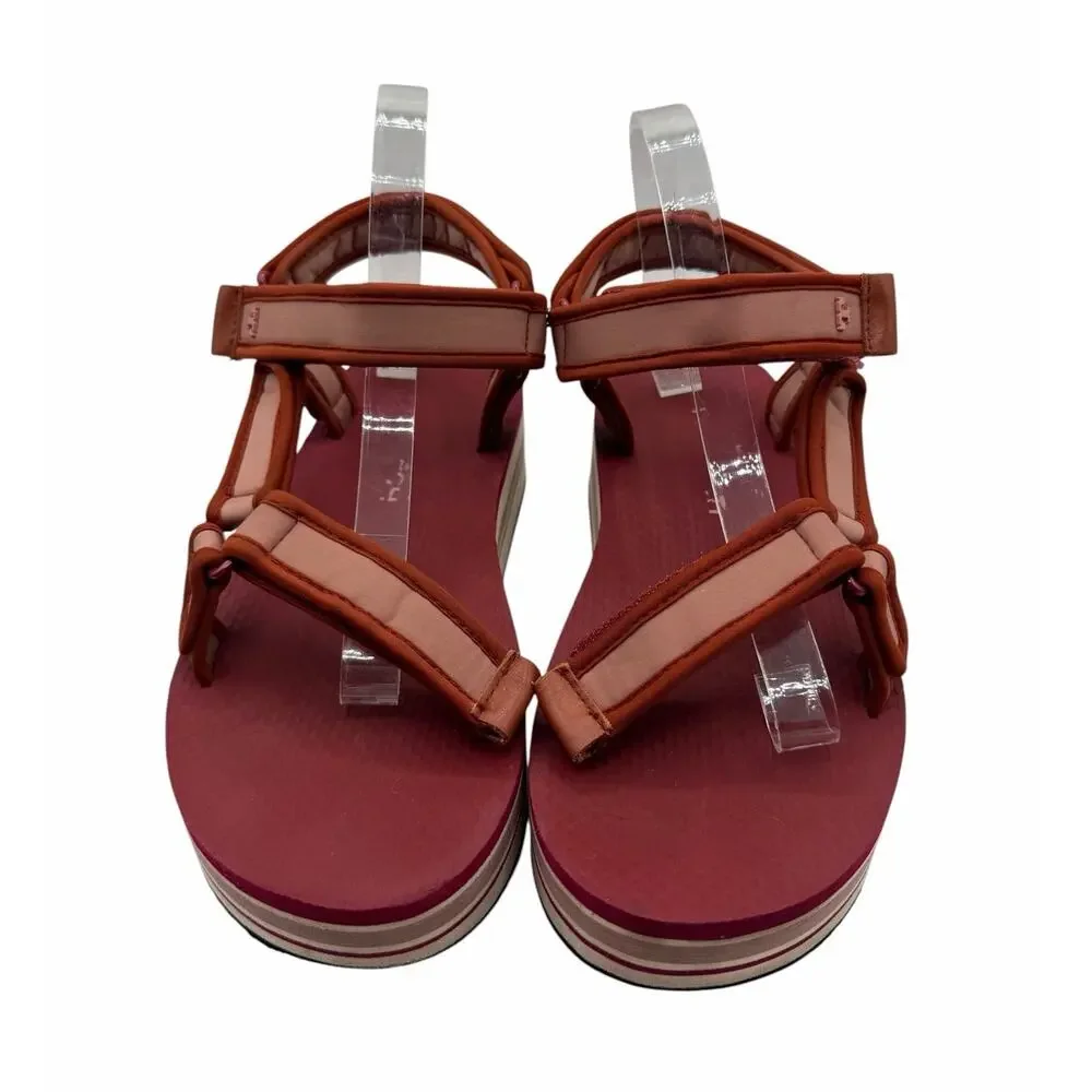 Tory Burch Sport Strappy Sandal Pink Magnolia Loganberry Size 9.5 Y2K Athleisure
